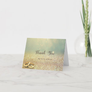 Elegant Glitter Bokeh,Rings Thank You Card