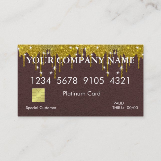 Elegant Glitter Credit Card (Front)