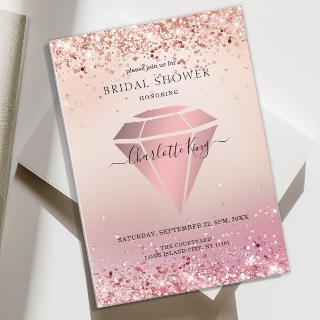 Elegant Glitter Diamond Einladung Invitation (Creator Uploaded)