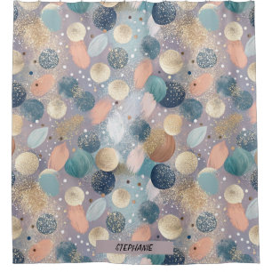 Elegant Glitter Dot & Brushstroke Abstract