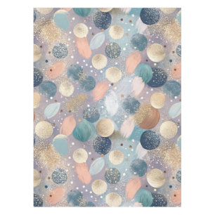 Elegant Glitter Dot & Brushstroke Abstract Tablecloth