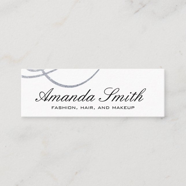 Elegant Glitter Expressive Mini Business Card (Front)