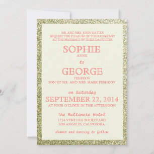 Elegant Glitter Framed Wedding Invitation