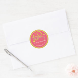Elegant Glitter Gold Butterfly Calligraphy Classic Round Sticker