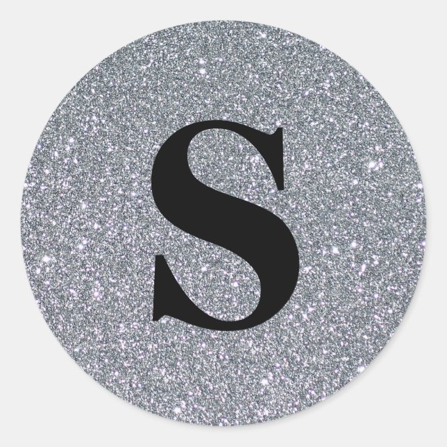 Elegant Glitter Gold Monogram Envelope Seal (Front)