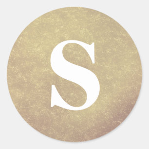 Elegant Glitter Gold Monogram Envelope Seal