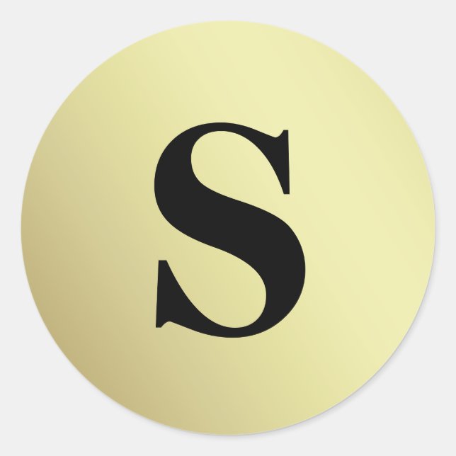 Elegant Glitter Gold Monogram Envelope Seal (Front)