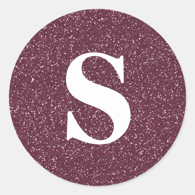 Elegant Glitter Gold Monogram Envelope Seal (Front)