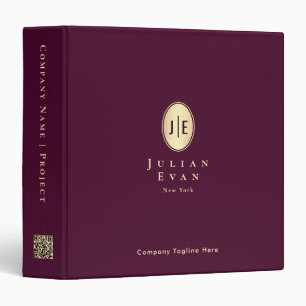 Elegant Glitter Gold Oval Vintage Burgundy Wine Binder