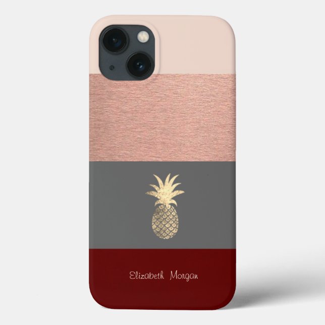 Elegant,Glitter Gold Pineapple,Stripe Case-Mate iPhone Case (Back)
