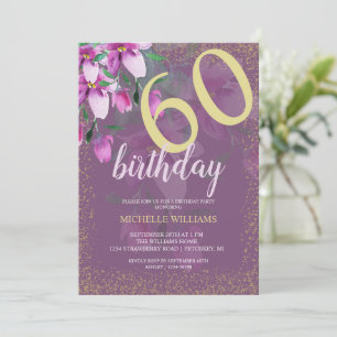 Elegant Glitter Gold Watercolor Floral Chic Invitation