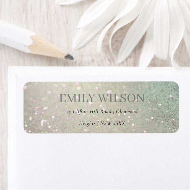 Elegant Glitter Green Pink Aqua Shiny Address (Insitu)