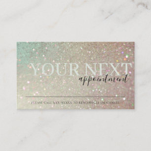 Elegant Glitter Green Pink Aqua Shiny Appointment Business Card