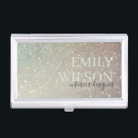 Elegant Glitter Green Pink Aqua Shiny Shimmer Business Card Holder<br><div class="desc">If you need any further customisation please feel free to message me on yellowfebstudio@gmail.com</div>