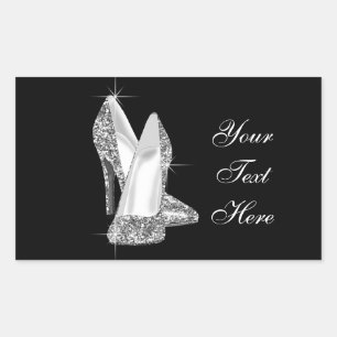Elegant Glitter High Heel Shoe Stickers