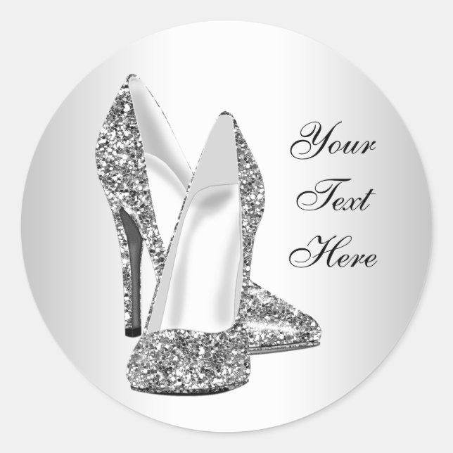 Elegant Glitter High Heel Shoe Stickers (Front)