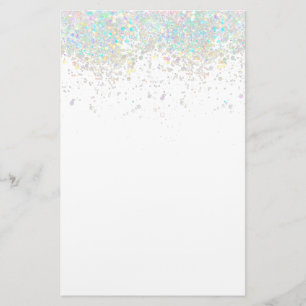 Elegant glitter iridescent stationery 5.5" x 8.5"