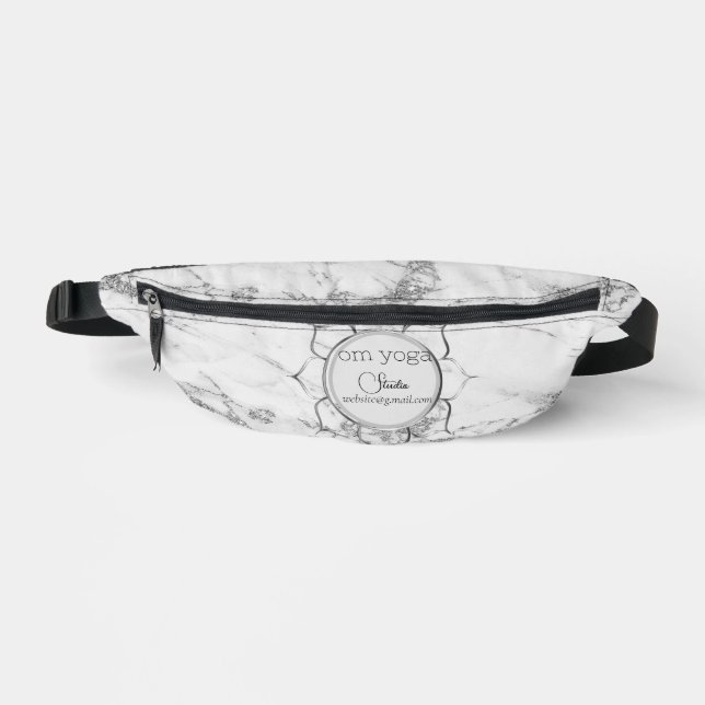 Elegant Glitter Marble Lotus Mandala Branding Fanny Pack (Front)