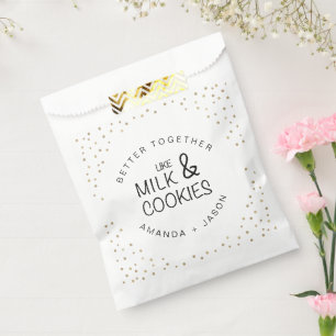 Elegant Glitter Milk and cookies Wedding Favour Ba Favour Bag
