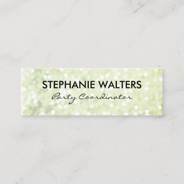 Elegant Glitter Mini Business Card (Front)