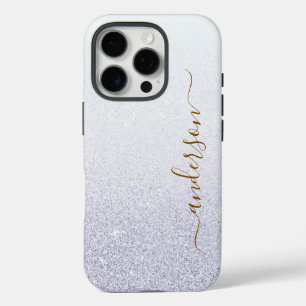 Elegant Glitter monogrammed Name iPhone 16 Pro Case