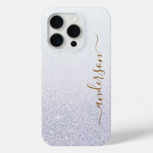 Elegant Glitter monogrammed Name iPhone 15 Pro Case