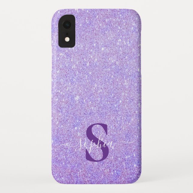 Elegant Glitter monogrammed Name Case-Mate iPhone Case (Back)