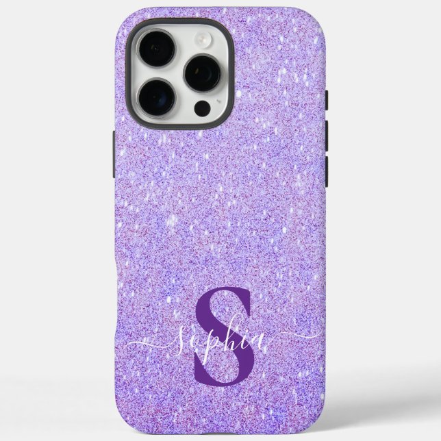Elegant Glitter monogrammed Name Case-Mate iPhone Case (Back)