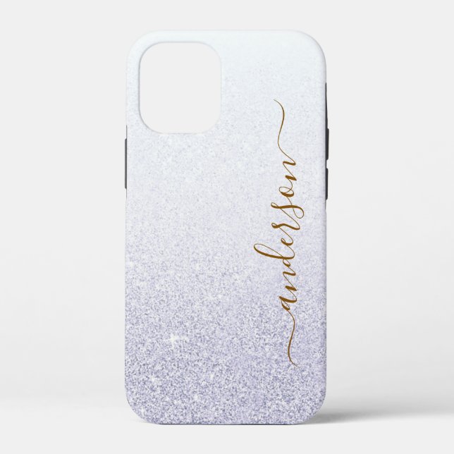 Elegant Glitter monogrammed Name Case-Mate iPhone Case (Back)