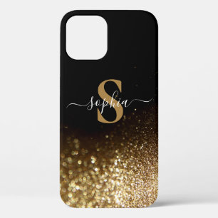 Elegant Glitter monogrammed Name iPhone 12 Pro Case