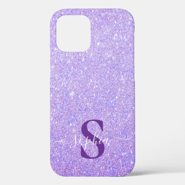Elegant Glitter monogrammed Name Case-Mate iPhone Case (Back)