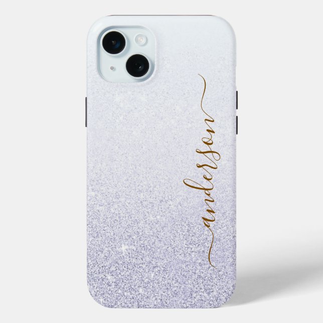 Elegant Glitter monogrammed Name Case-Mate iPhone Case (Back)