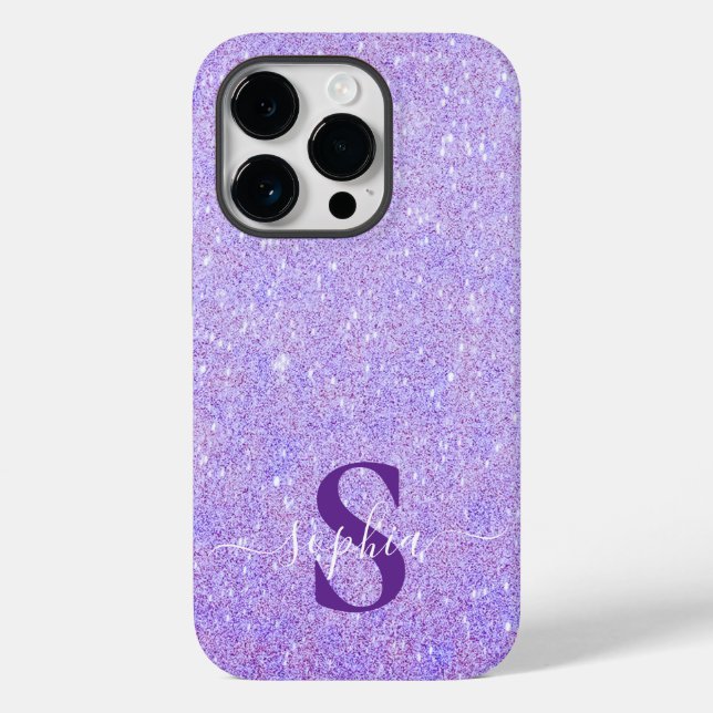 Elegant Glitter monogrammed Name Case-Mate iPhone Case (Back)