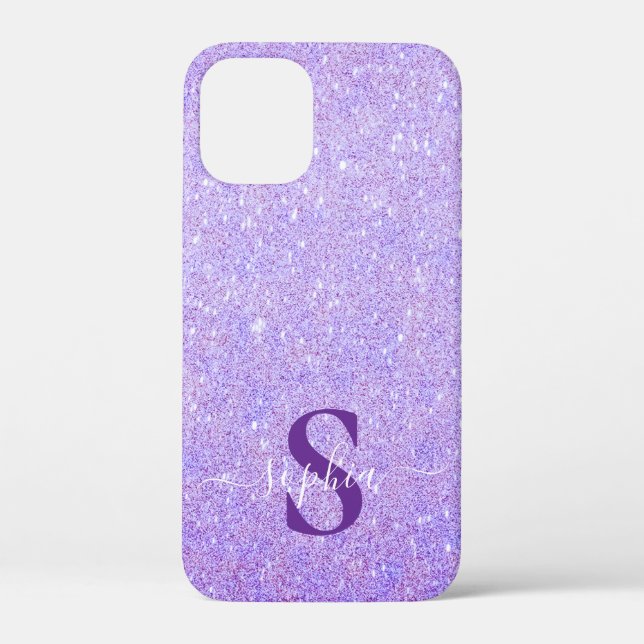 Elegant Glitter monogrammed Name Case-Mate iPhone Case (Back)
