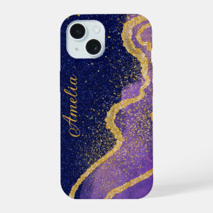 Elegant Glitter monogrammed Name iPhone 15 Case