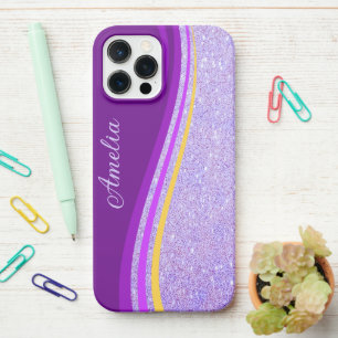 Elegant Glitter monogrammed Name iPhone 12 Pro Max Case