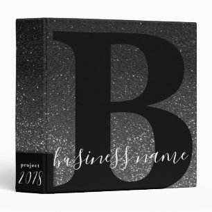Elegant Glitter Monogrammed Wedding Cookbook Binder