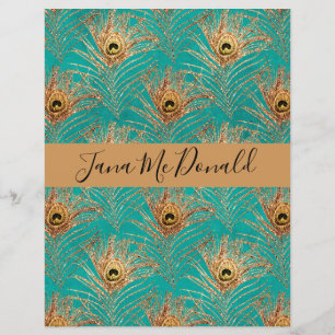 Elegant Glitter Peacock Feathers Personalized  