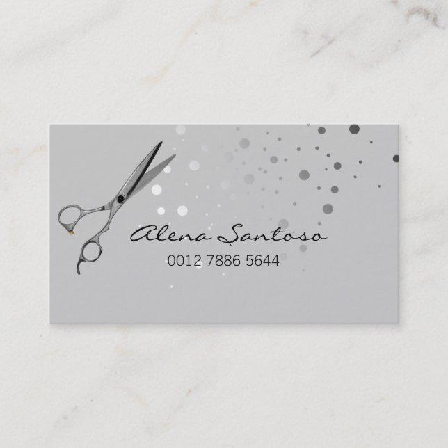 Elegant Glitter Scissor Business Card (Front)