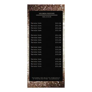Elegant Glitter Silver Gold Rack Card