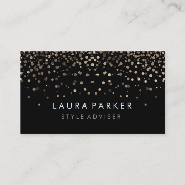 Elegant Glitter Subtle Black Faux Background Business Card (Front)