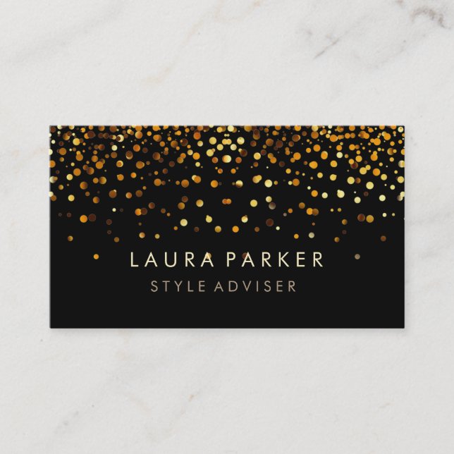 Elegant Glitter Subtle Gold Faux Background Business Card (Front)