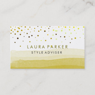 Elegant Glitter Subtle Green Sand Confetti Business Card