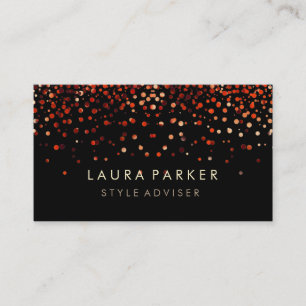 Elegant Glitter Subtle Red Faux Background Business Card