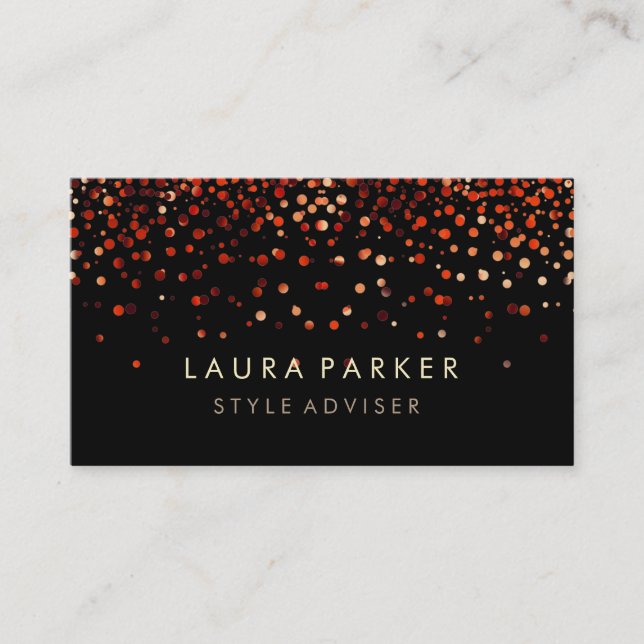 Elegant Glitter Subtle Red Faux Background Business Card (Front)