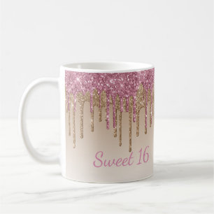 Elegant Glitter Sweet 16 Glam Script Ombré Sparkl Coffee Mug
