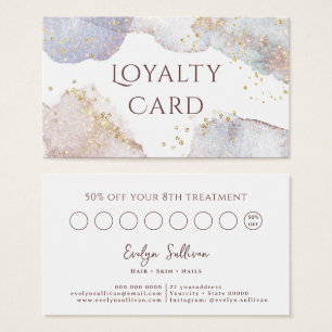 Elegant glitter watercolor shapes loyalty card