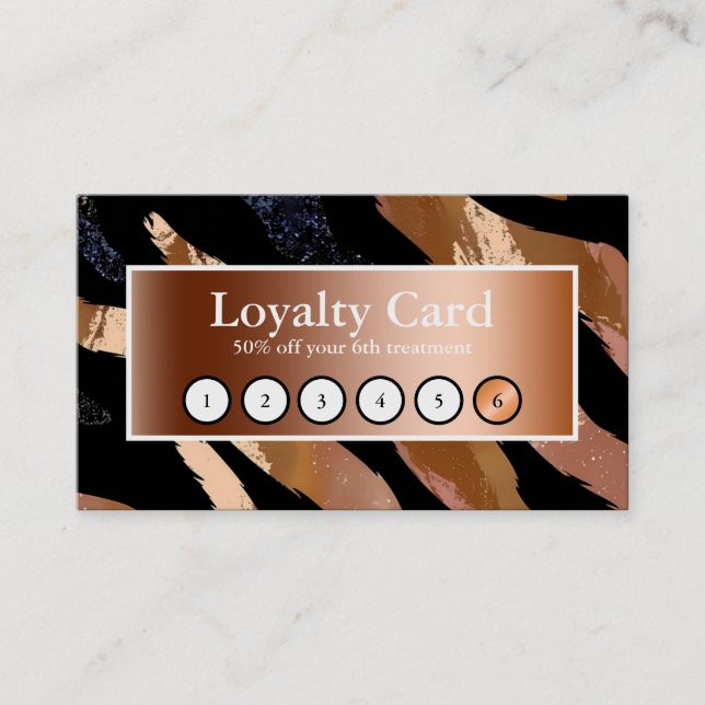 Elegant glitter watercolor waves loyalty card (Front)
