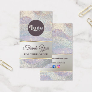 Elegant glitter watercolor waves package insert