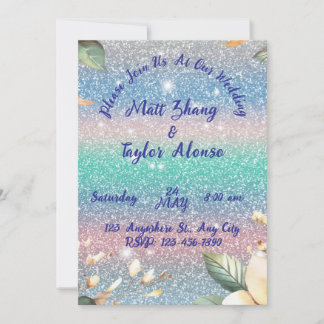Elegant Glitter Wedding Invitation